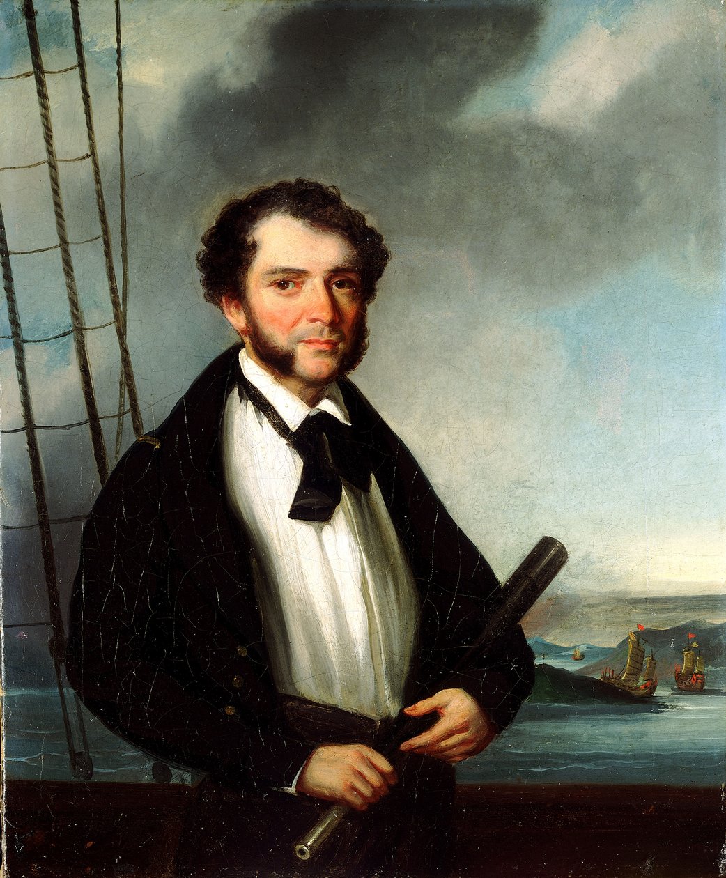 Kapitán obchodního loďstva, asi 1830-35 (olej na plátně) od George (attr. to) Chinnery