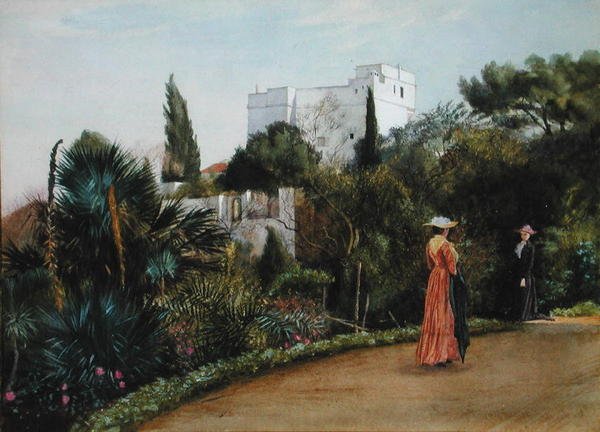 Italianate Landscape (akvarel na papíře) od George 9th Earl of Carlisle Howard