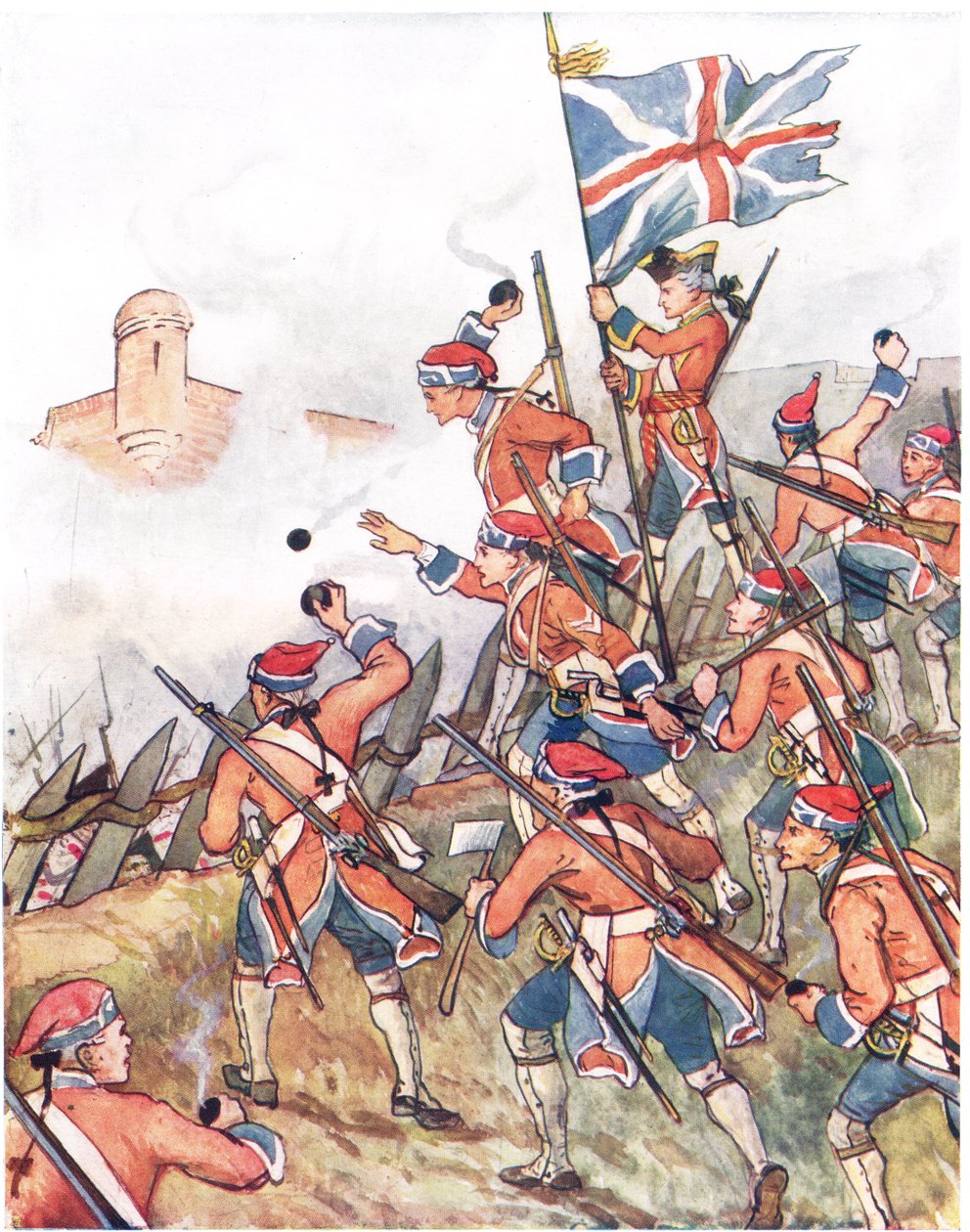 Britští granátníci, ilustrace z 