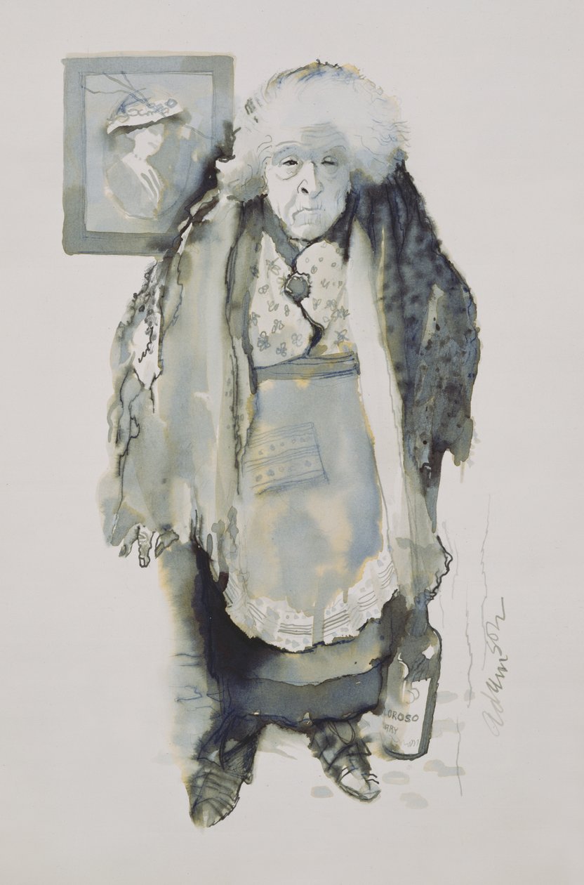 Margaret: Měli by něco udělat, 1969 (pero a umytí na palubě) od George Adamson