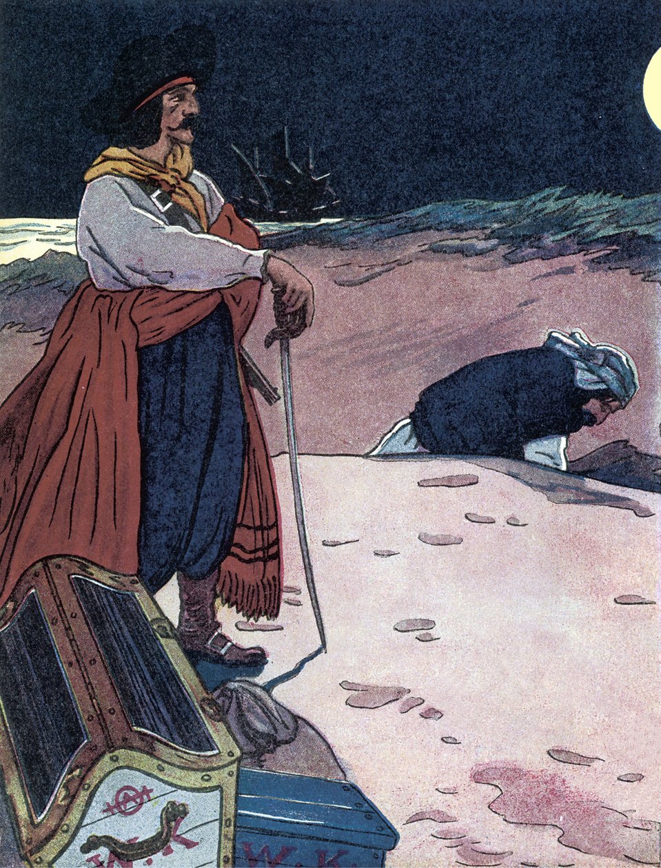 Poklad je pohřben Ilustrace z „Knihy pirátů“ od George Alberta Williamse (1875-1932) 1914 od George Alfred Williams