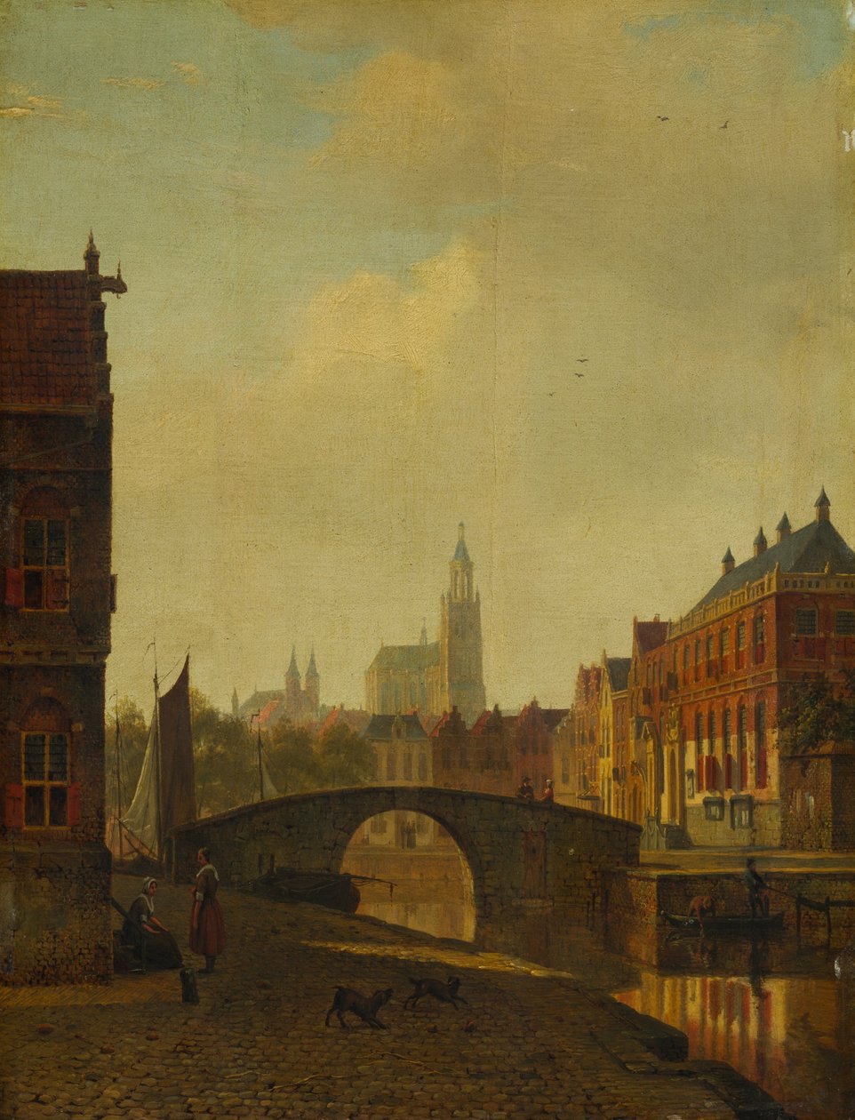 Imaginární pohled na Arnhem, konec 30. let 19. století (olej na dřevěné desce) od George Andries Roth