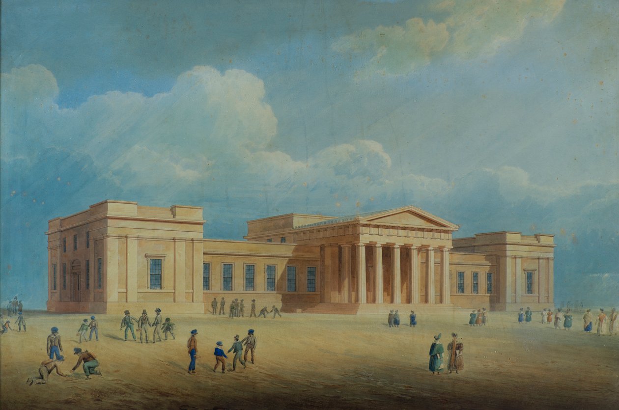 Střední škola, Dundee, cca 1832 (pero a inkoust) od George Angus