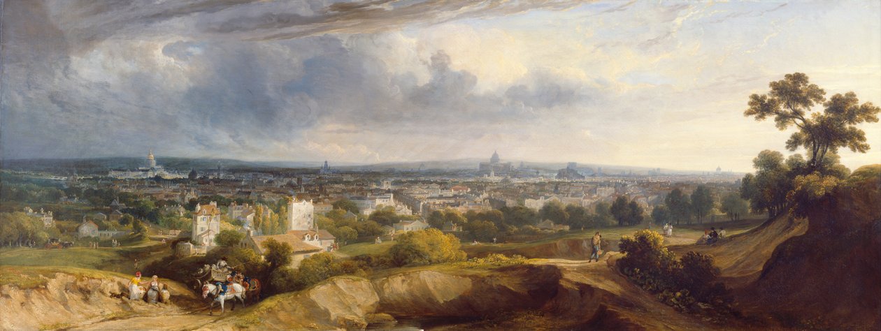 Pohled na Paříž z Montmartru, 1829 od George Arnald