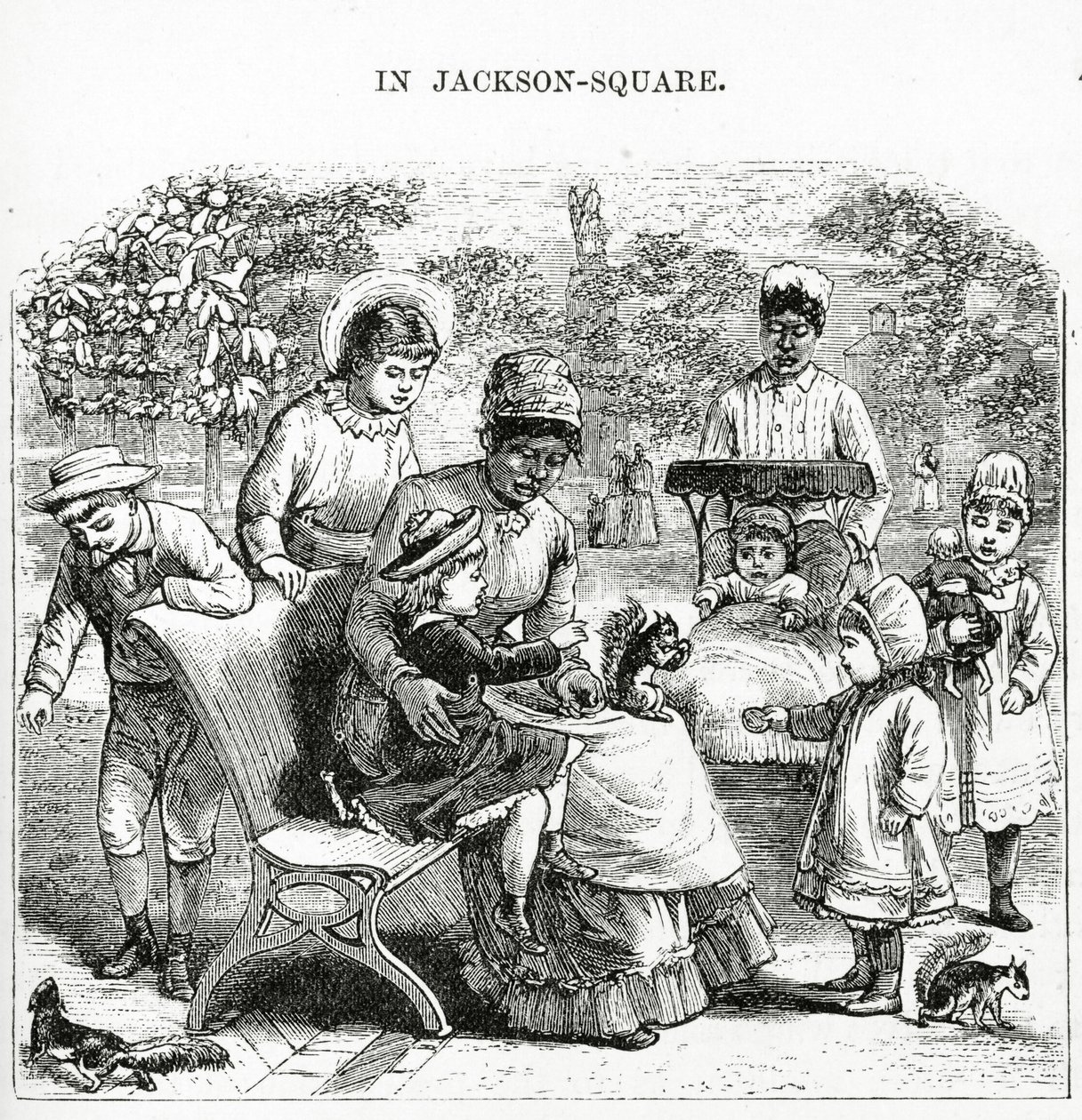 Na Jackson Square, New Orleans, ilustrace z „America Revisited...“ (rytina) od George Augustus Sala