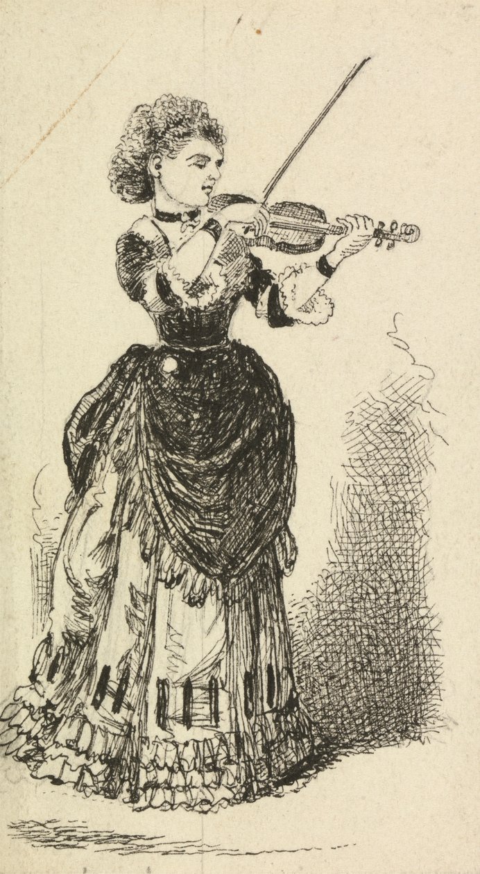 Žena hrající na housle od George Augustus Sala