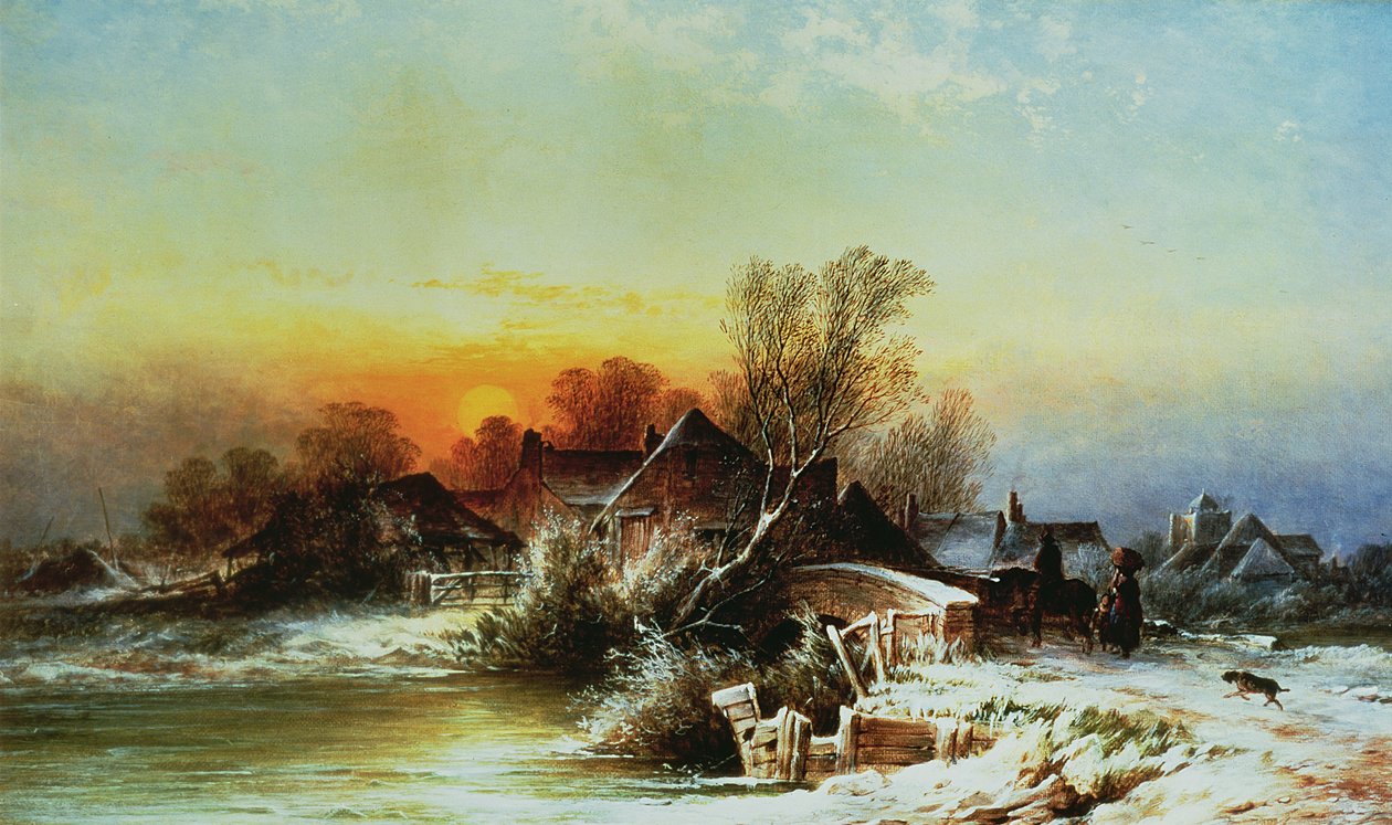 Zimní večer na Krtkovi, Surrey od George Augustus Williams