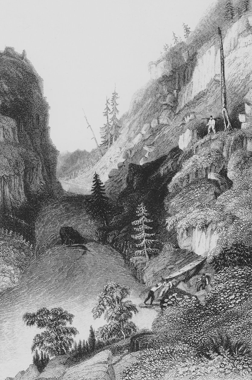 Portage v řece Hoarfrost, 1836 od George Back
