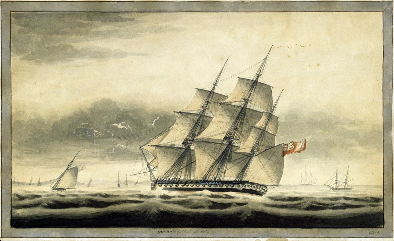 Vojenská transportní loď HMS Akbar (1806), 10. srpna od George Back