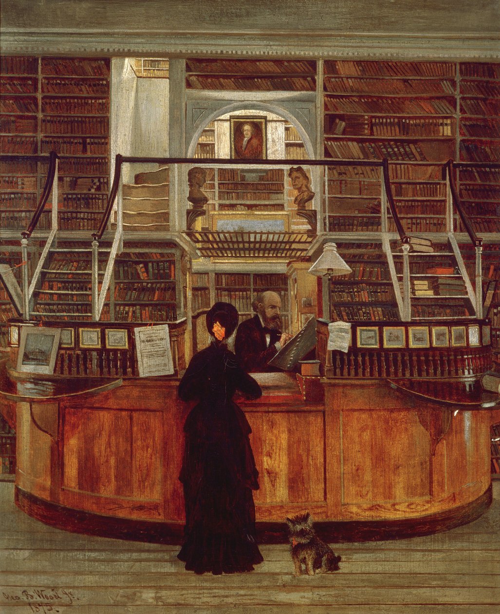 Filadelfská knihovna, 1875 od George Bacon Wood