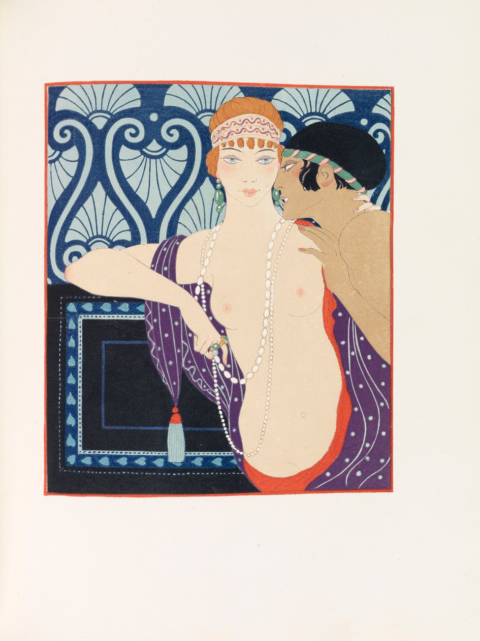 Ilustrace k Les Chansons de Bilitis The Songs of Bilitis od Pierra Louÿse, 1922. od George Barbier