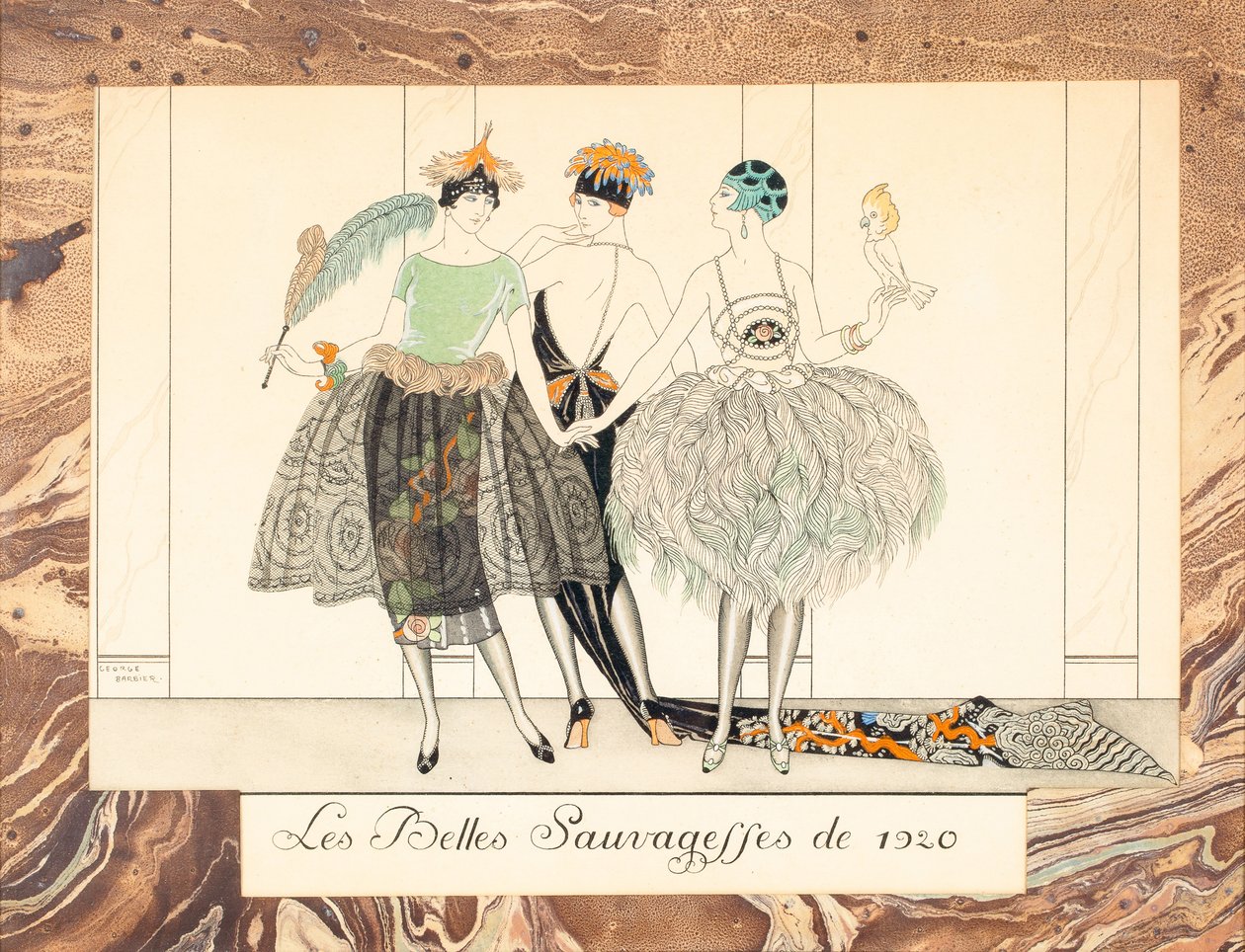 Krásné Sauvageffes z roku 1920, z Le Bonheur du Jour nebo, Les Graces à la Mode, 1924. od George Barbier