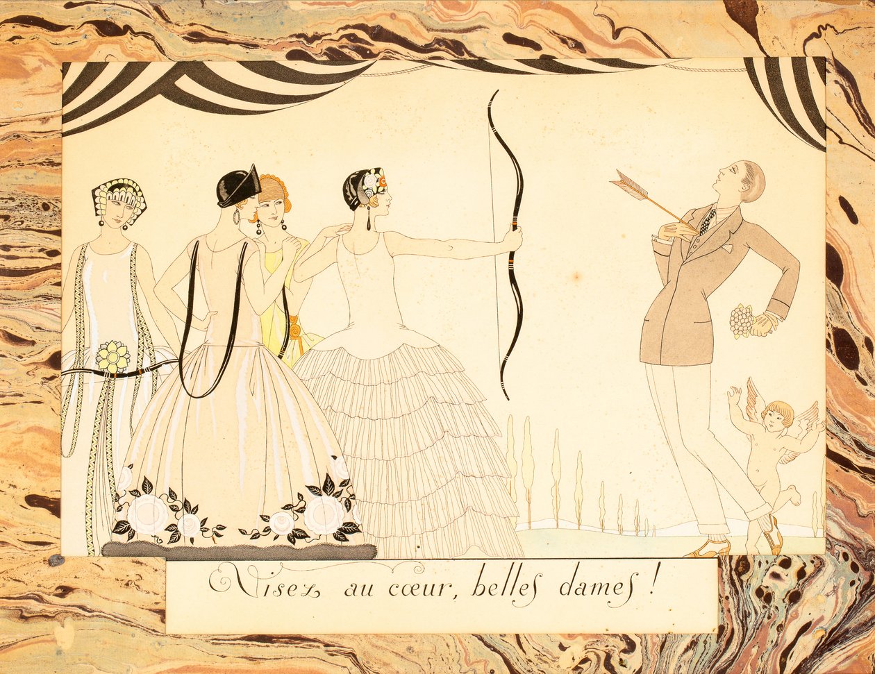Miřte na srdce, krásné dámy! Z Le Bonheur du Jour nebo, Les Graces à la Mode, 1924. od George Barbier