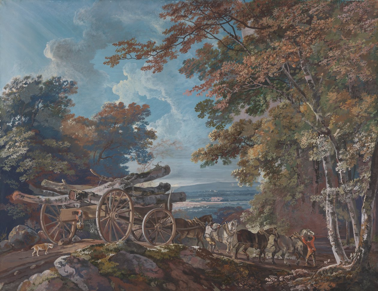 Timber Wain on a Rough Road (jeden z páru) od George Barret