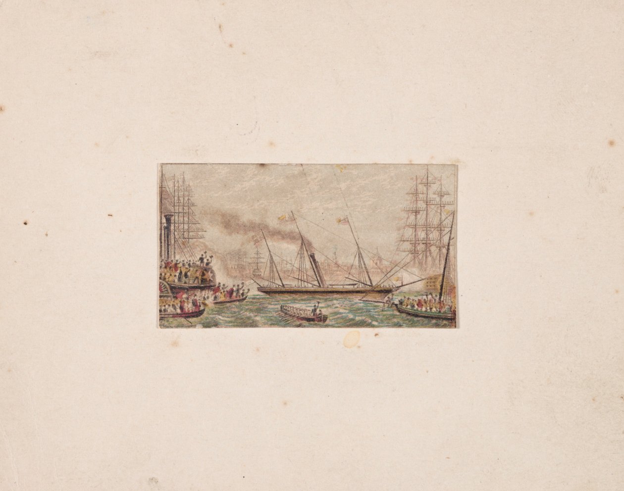 Needle-box Print: The Royal Fleet in Kilkenny Bay, 1850. od George Baxter
