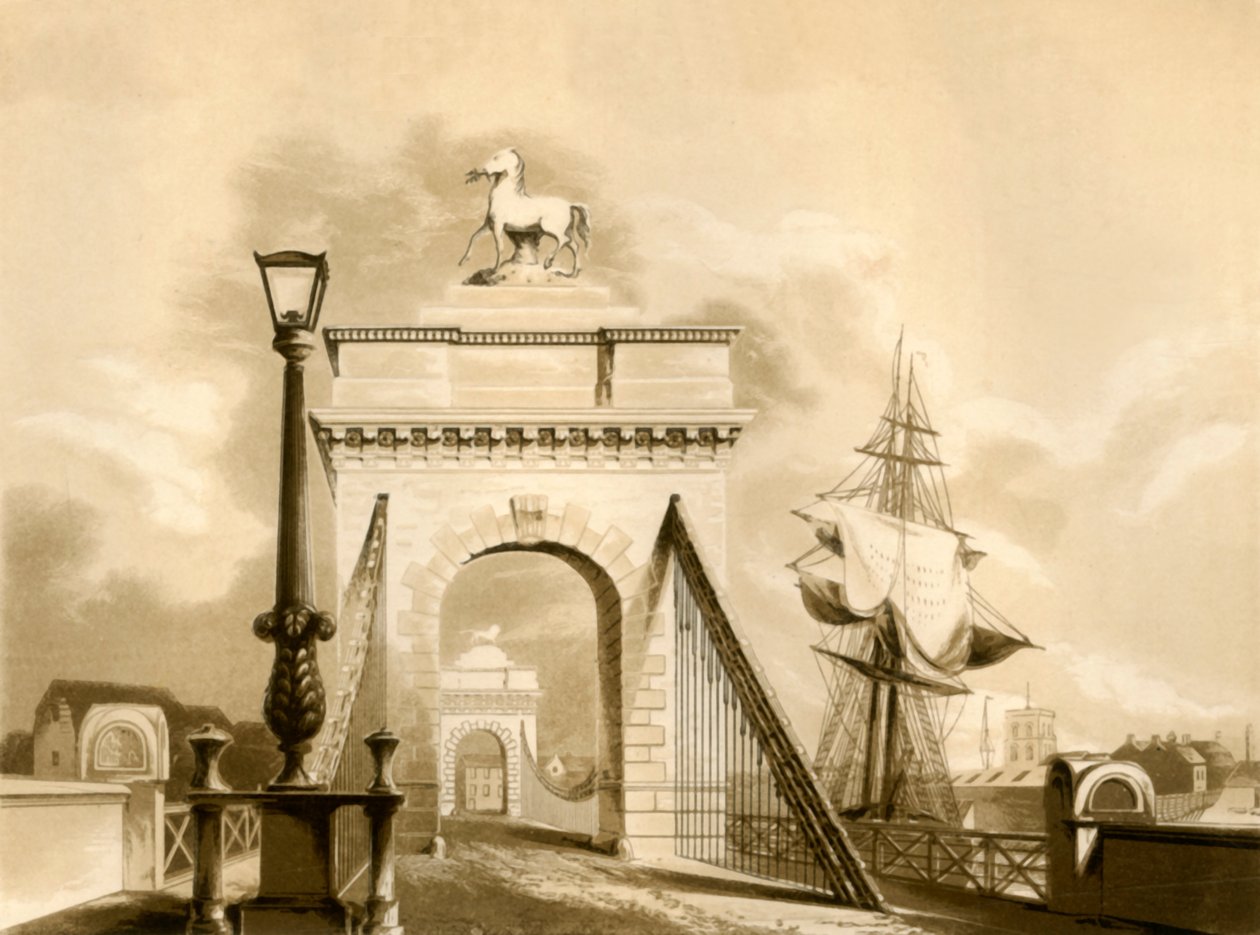 Norfolk Bridge, New Shoreham, 1835. od George Baxter