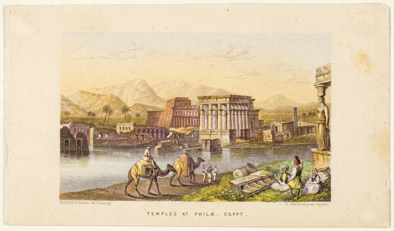 Chrámy na Filé, Egypt od George Baxter