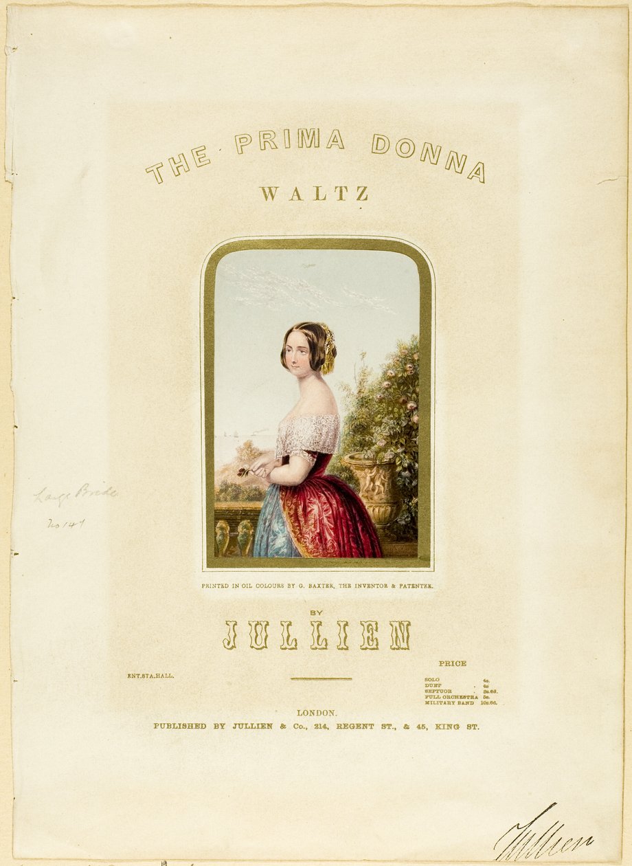 Nevěsta, obal pro noty The Prima Donna Waltz od George Baxter