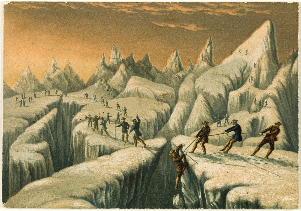Ledovec du Tacconnay z Výstupu na Mont Blanc od George Baxter