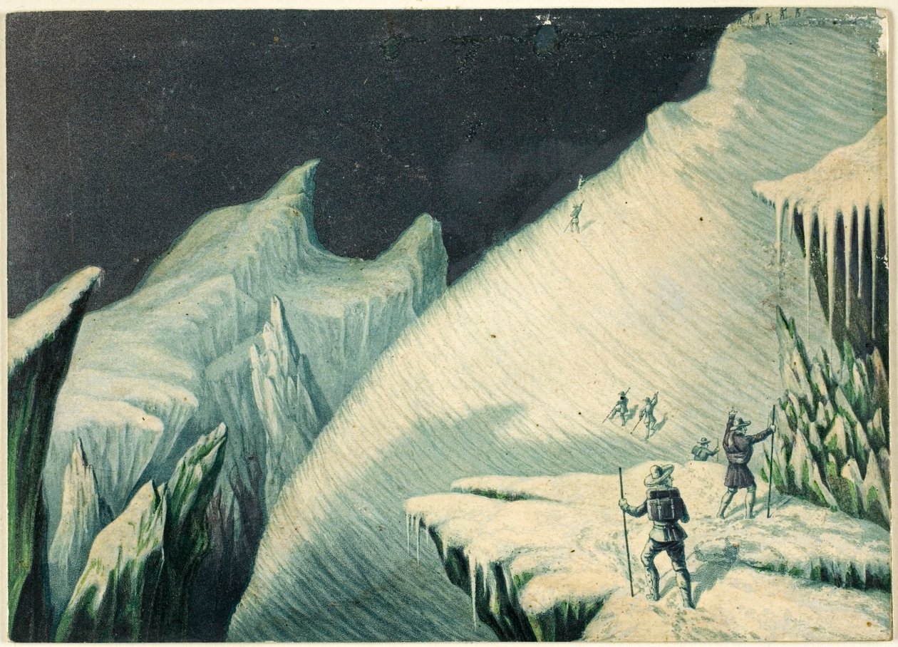 Mur de la Côte, z díla Výstup na Mont Blanc od George Baxter