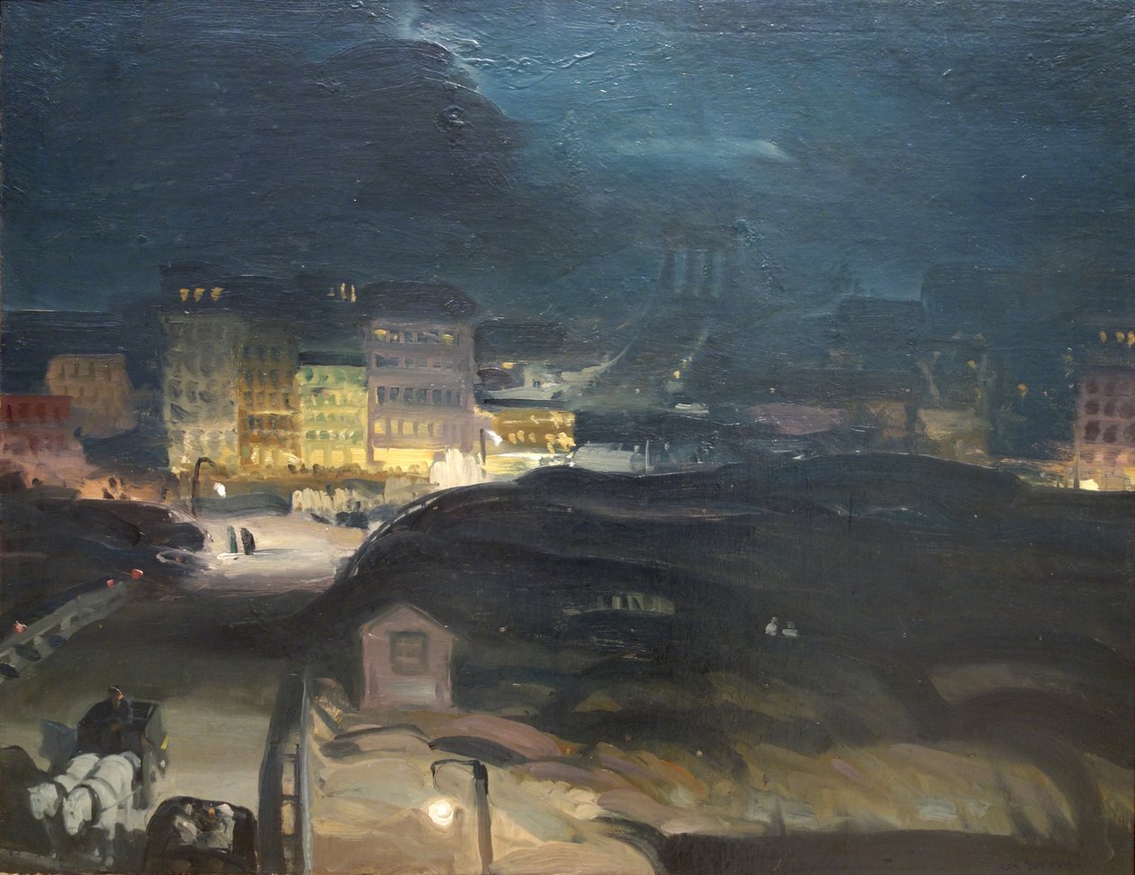 Přiblížit se k mostu v noci od George Bellows