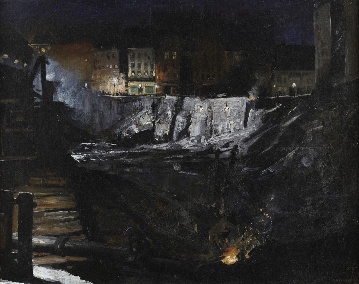 Výkopové práce v noci od George Bellows