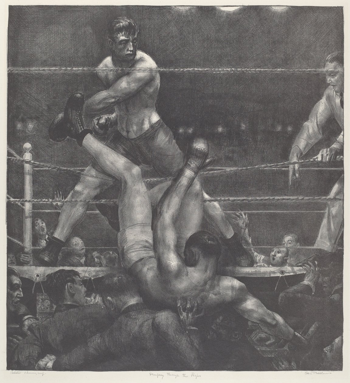 Dempsey mezi provazy od George Bellows