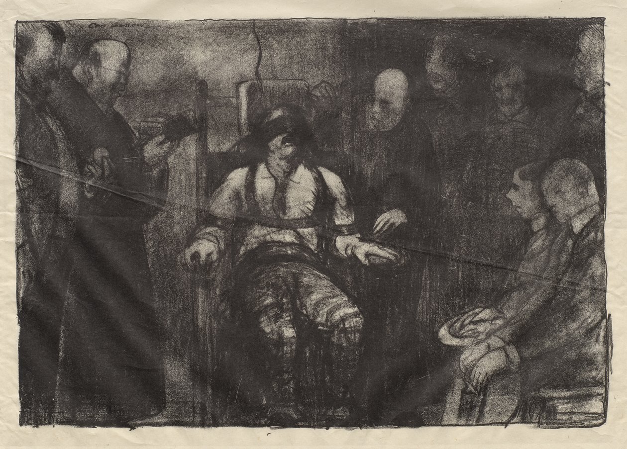 Poprava elektrickým proudem, první stav od George Bellows