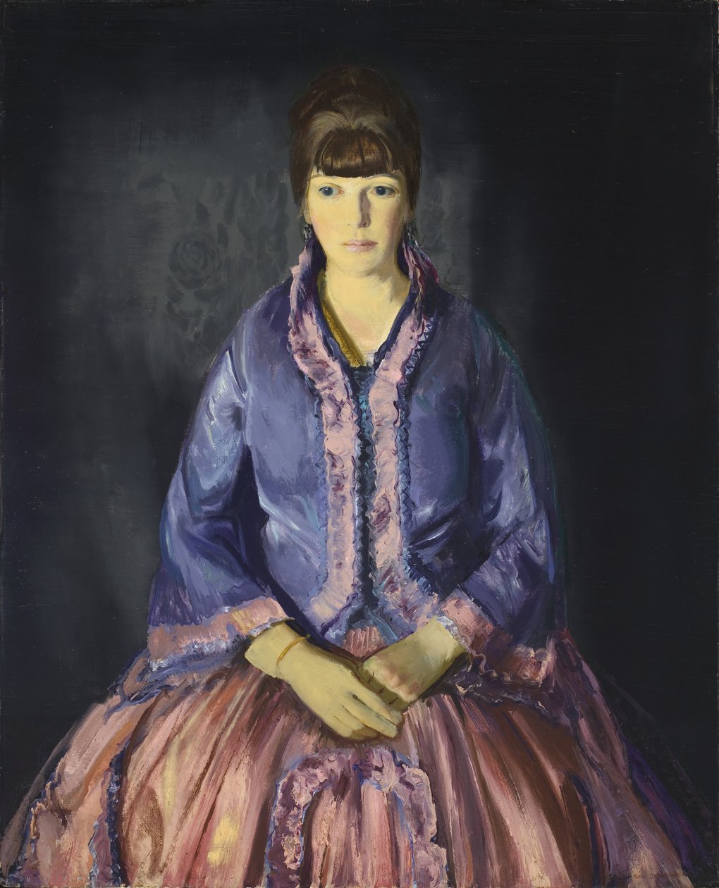 Emma ve fialových šatech od George Bellows