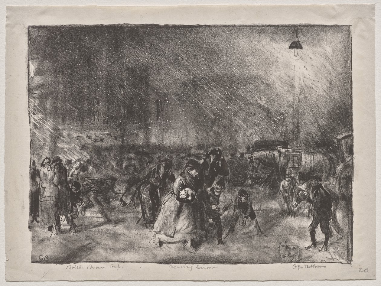 Večerní sníh od George Bellows
