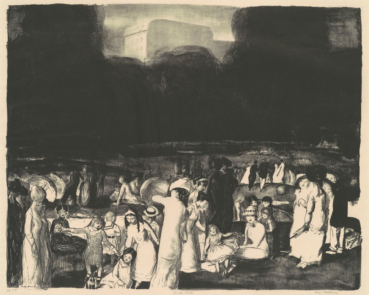 V parku, tma od George Bellows