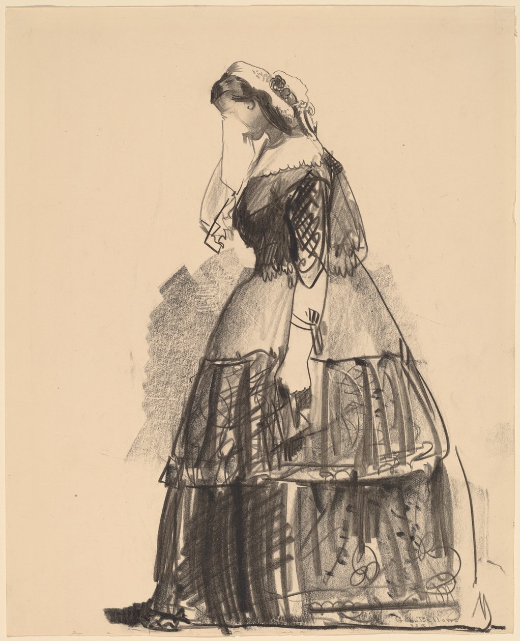 Lady of 1860 - Herečka od George Bellows