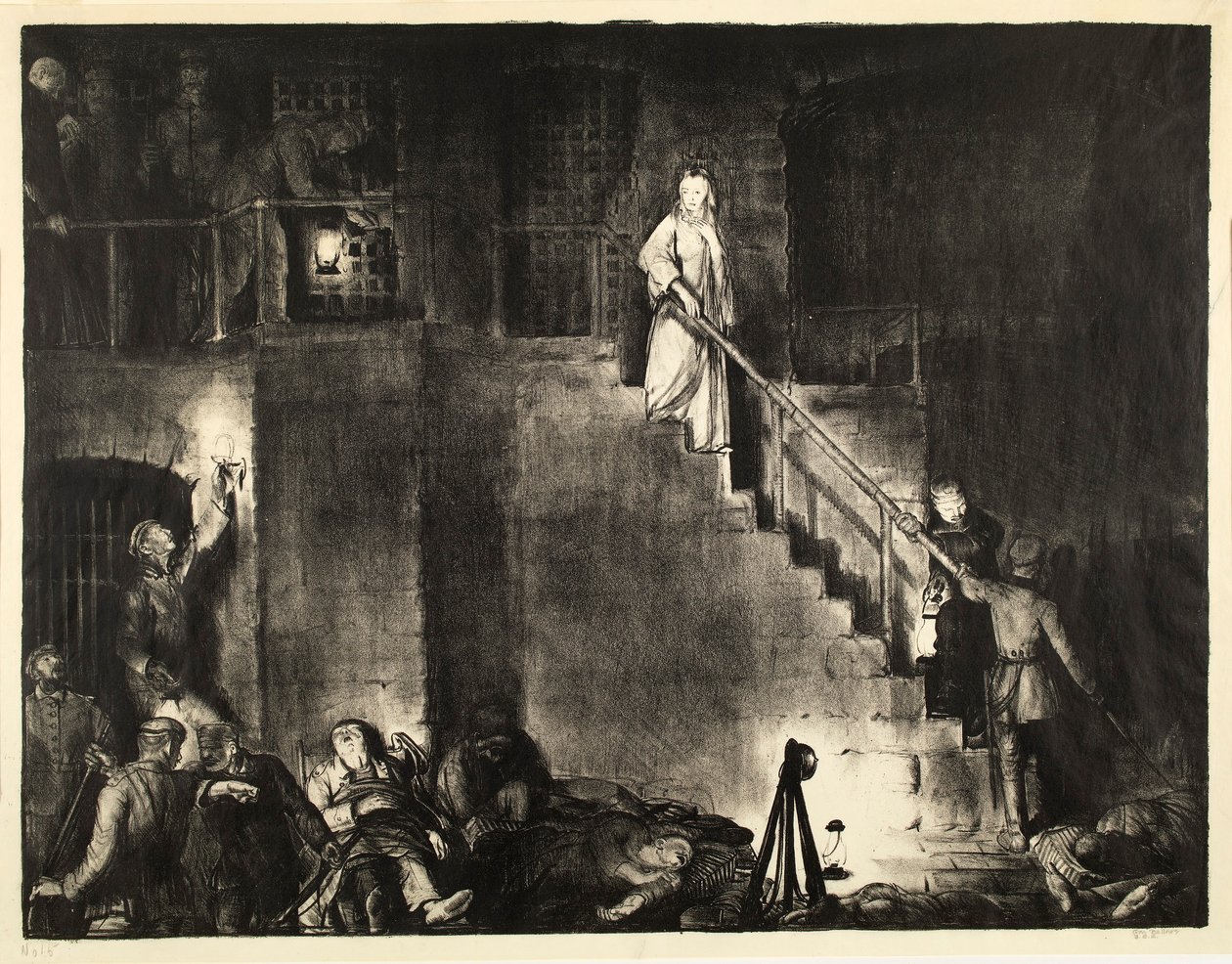 Vražda Edith Cavellové (ze seriálu „Válka“) od George Bellows