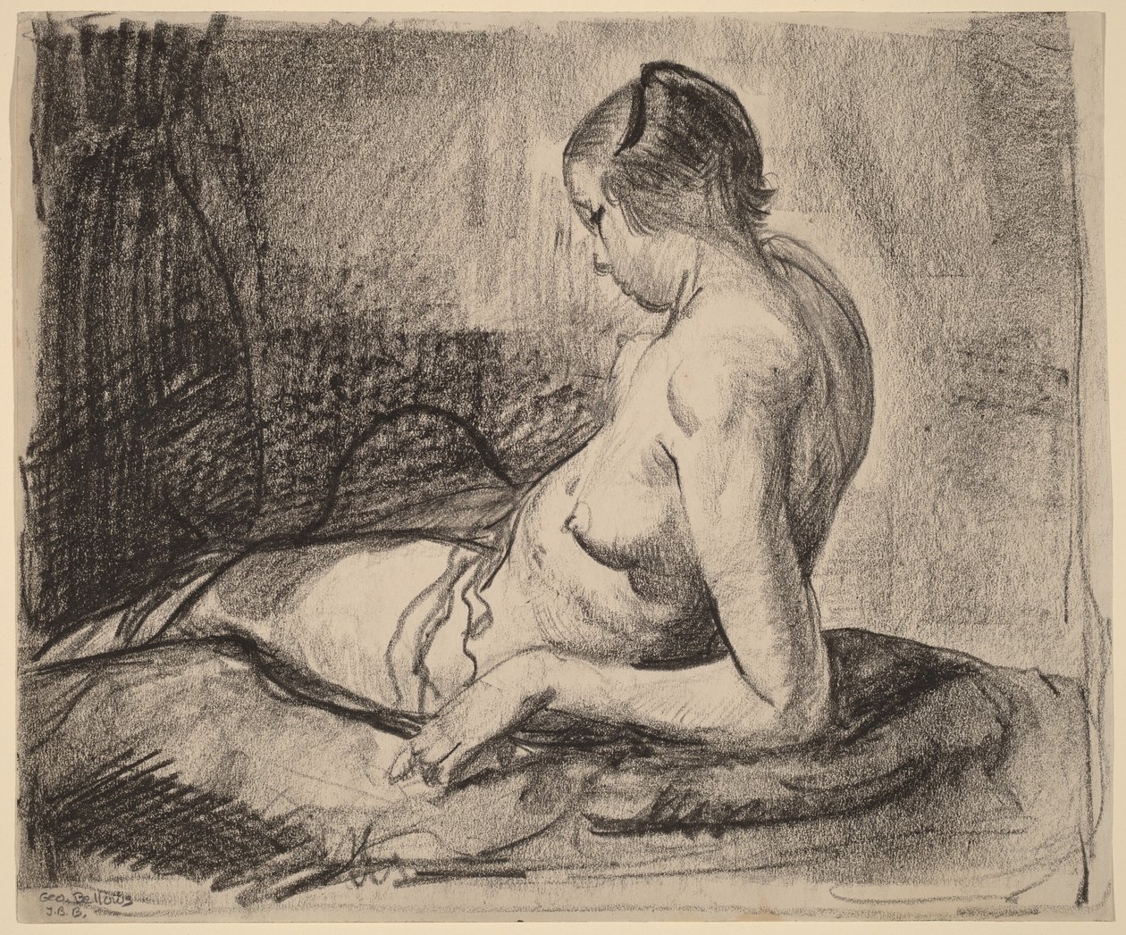 Ležící nahá dívka od George Bellows