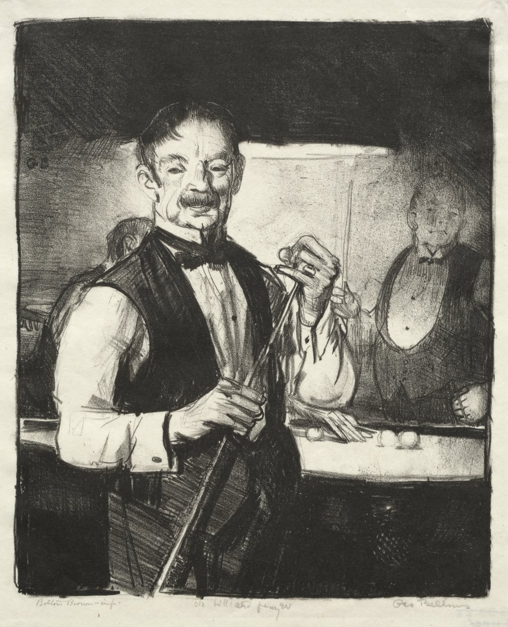 Starý kulečníkový hráč od George Bellows