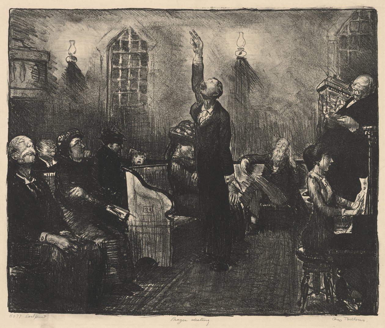 Modlitební setkání, První kámen od George Bellows