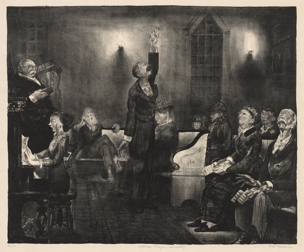 Modlitební setkání, Second Stone od George Bellows