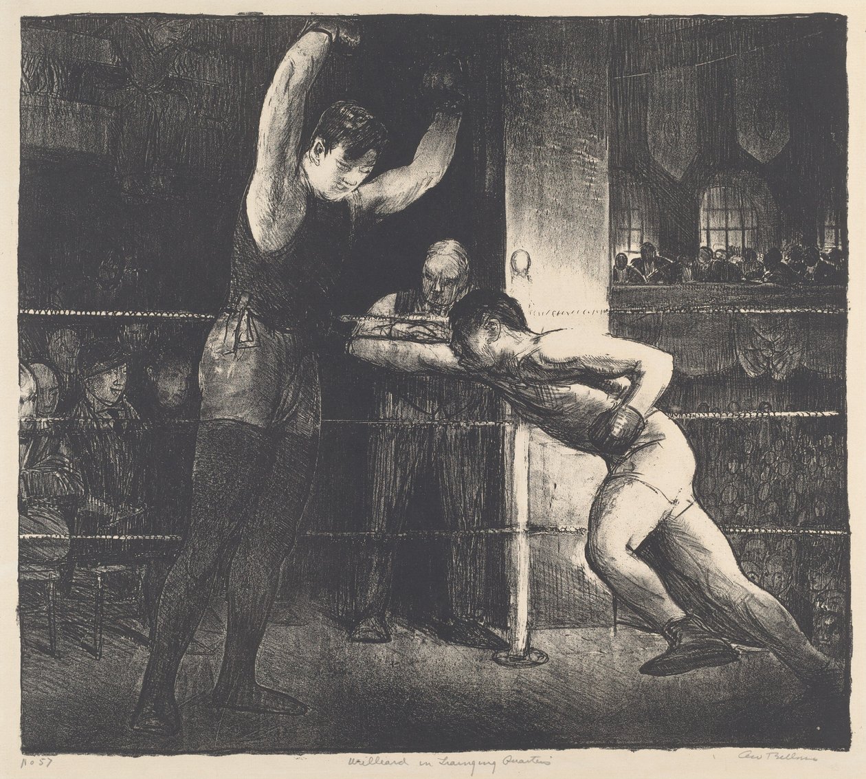 Willard ve výcvikových prostorách od George Bellows