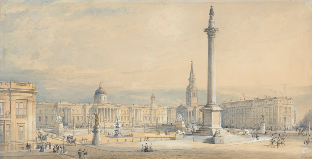 Navrhovaný plán pro Trafalgar Square od George Belton Moore