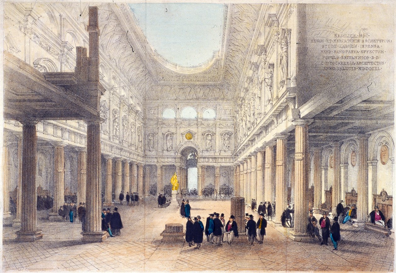 Royal Exchange 3rd interiér, Londýn, 1840 od George Belton Moore