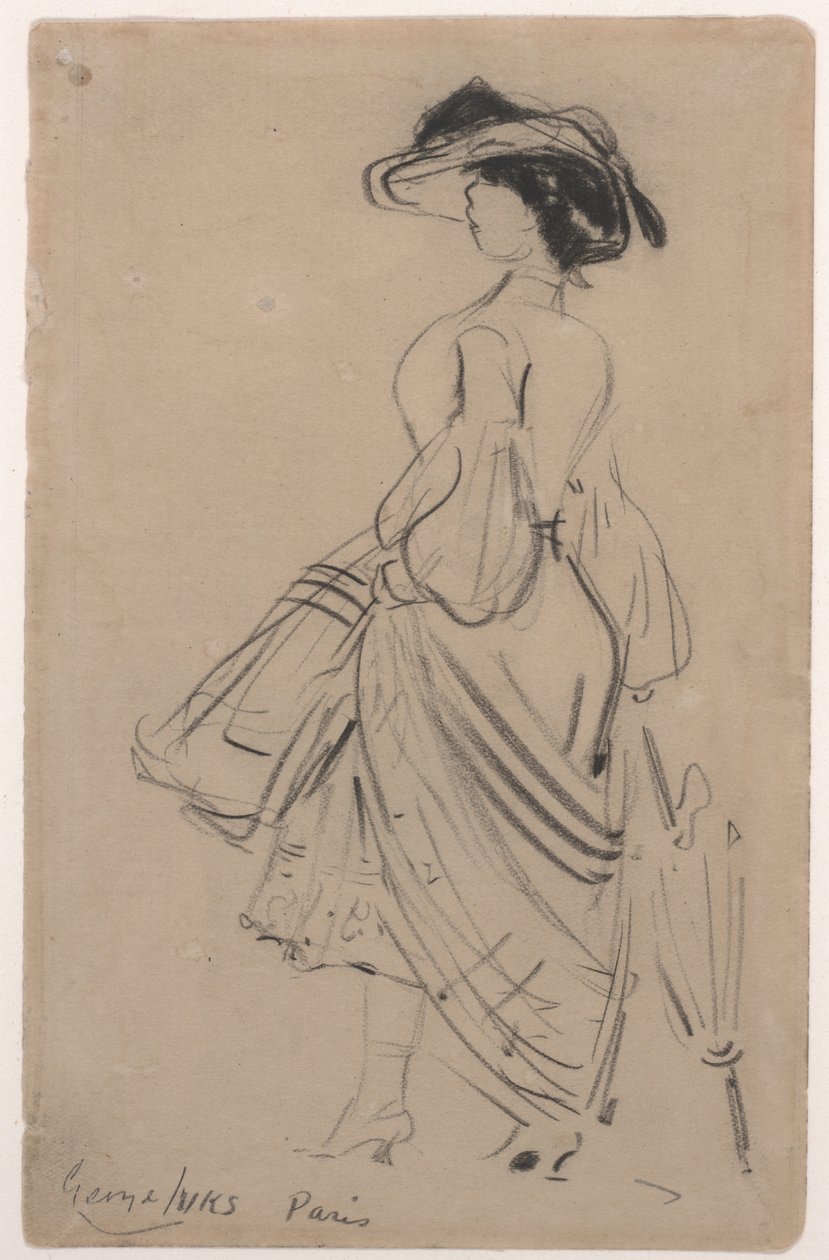 Lady of Fashion (uhl na papíře) od George Benjamin Luks