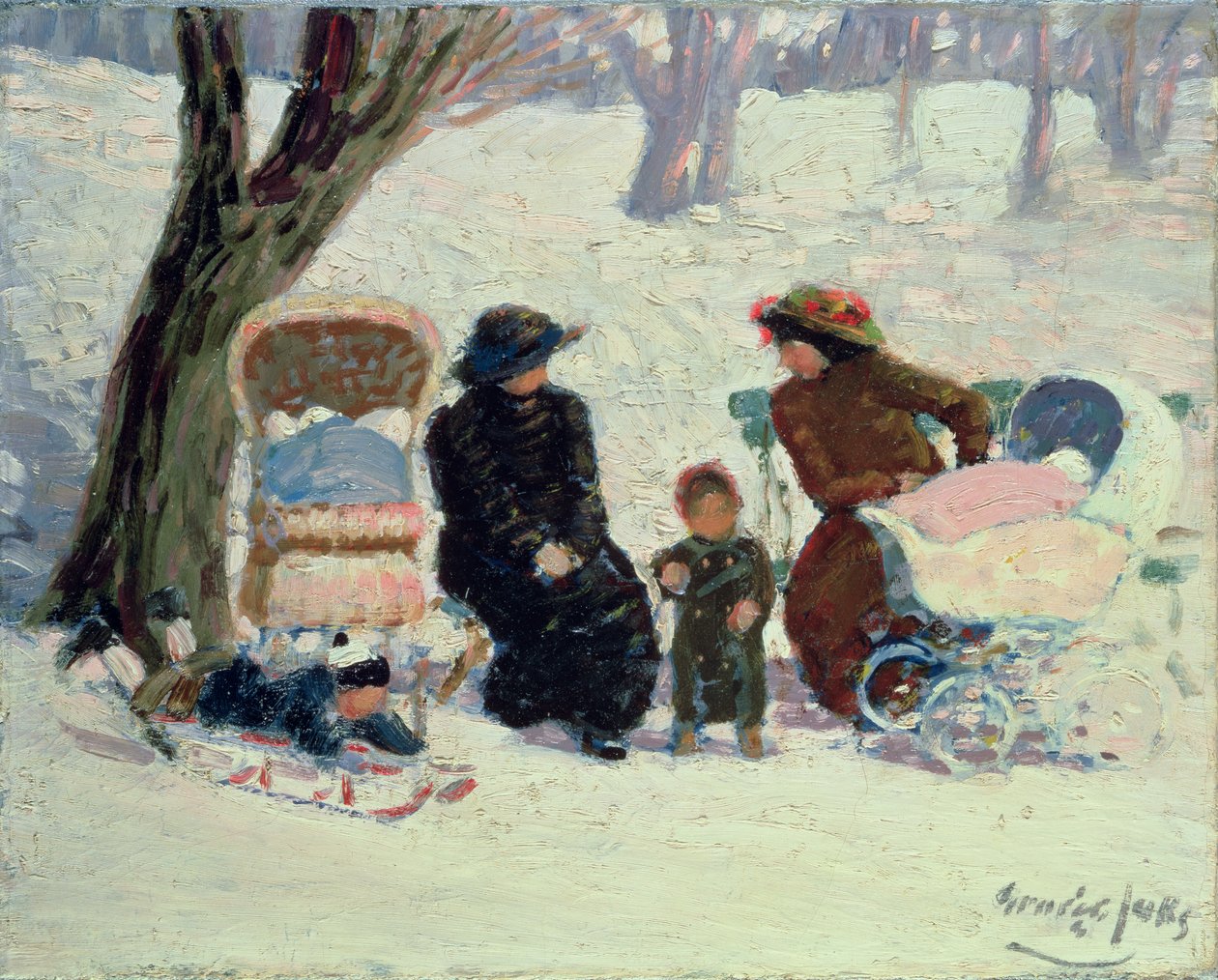 Nursemaids, High Bridge Park (olej na plátně) od George Benjamin Luks