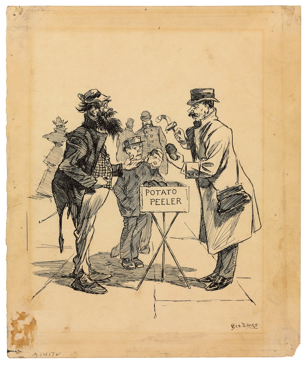 Street Vendor, cca 1895 (inkoust na papíře) od George Benjamin Luks