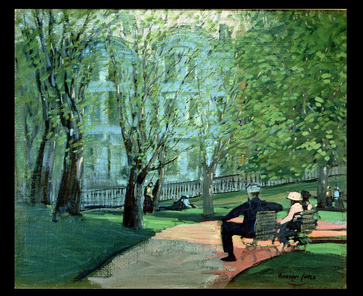Summer Day, Boston Public Garden, cca 1923 (olej na plátně) od George Benjamin Luks