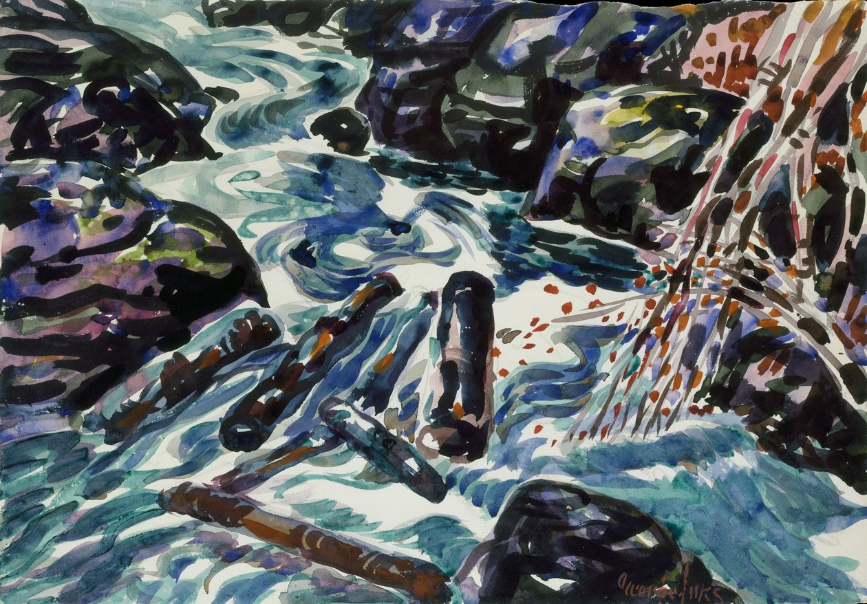 The Brook, Nova Scotia (akvarel a tužka na papíře) od George Benjamin Luks