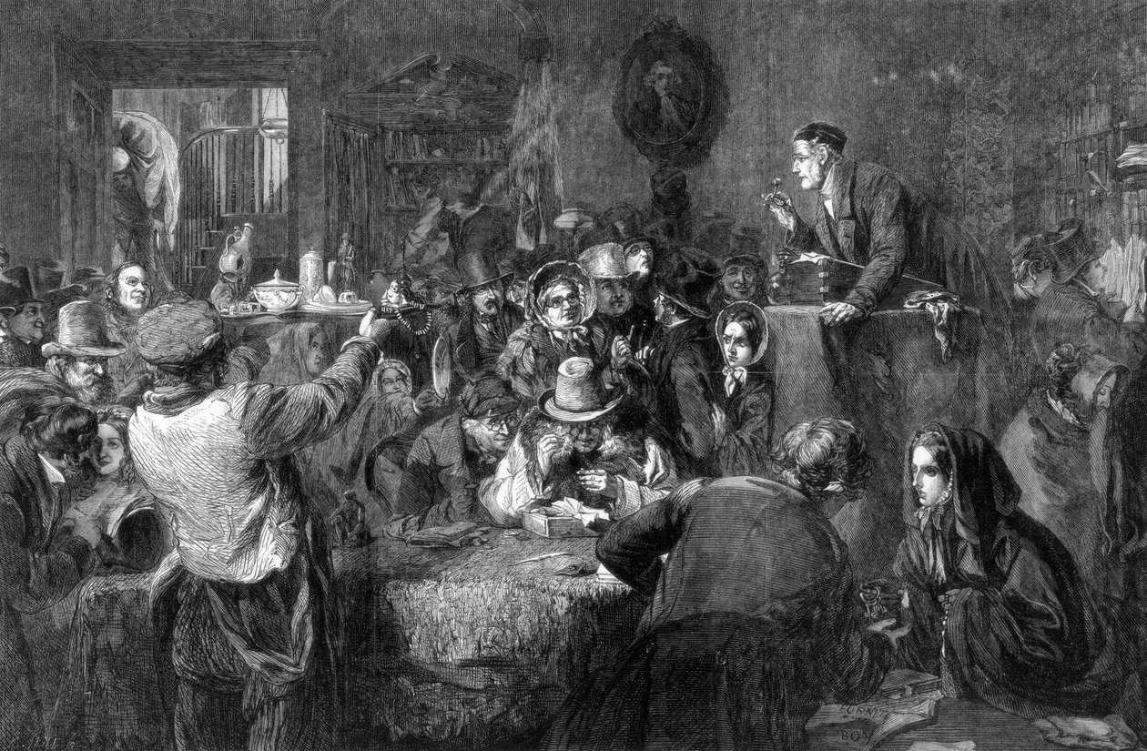 Aukce, poslední den prodeje, mezinárodní výstava, 1862 od George Bernard O