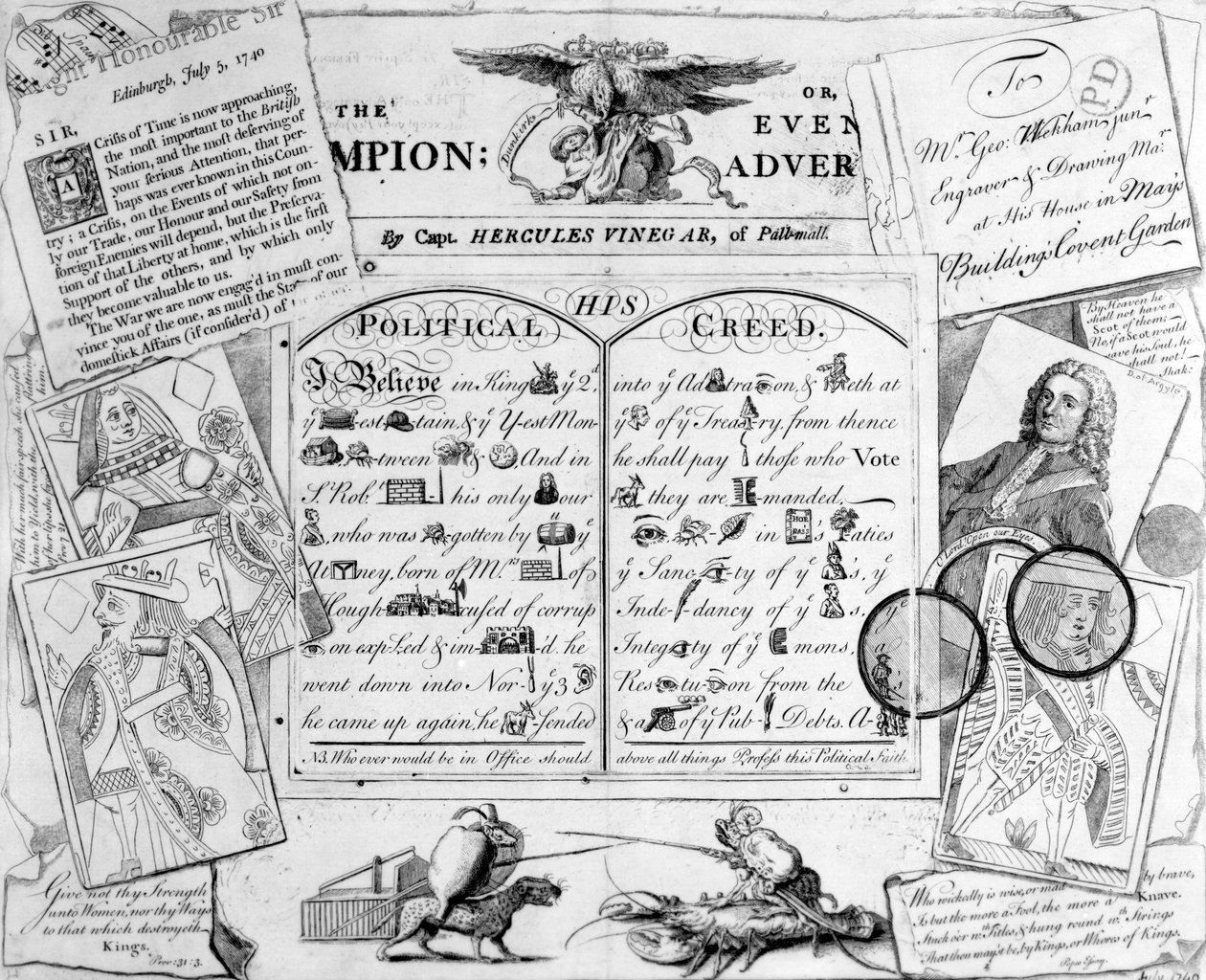 The Champion, nebo Evening Advertiser od kapitána Herculesa Vinegara z Pall Mall, 1744 od George Bickham