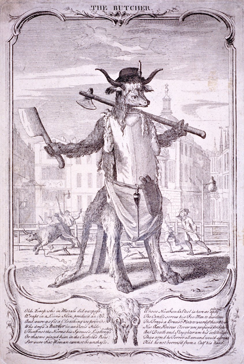 "Řezník", 1740 od George Bickham