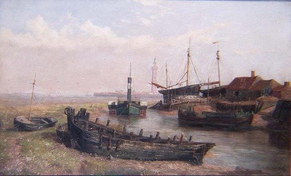 Ústí řeky Freshney u Grimsby v hrabství Lincolnshire od George Cammidge
