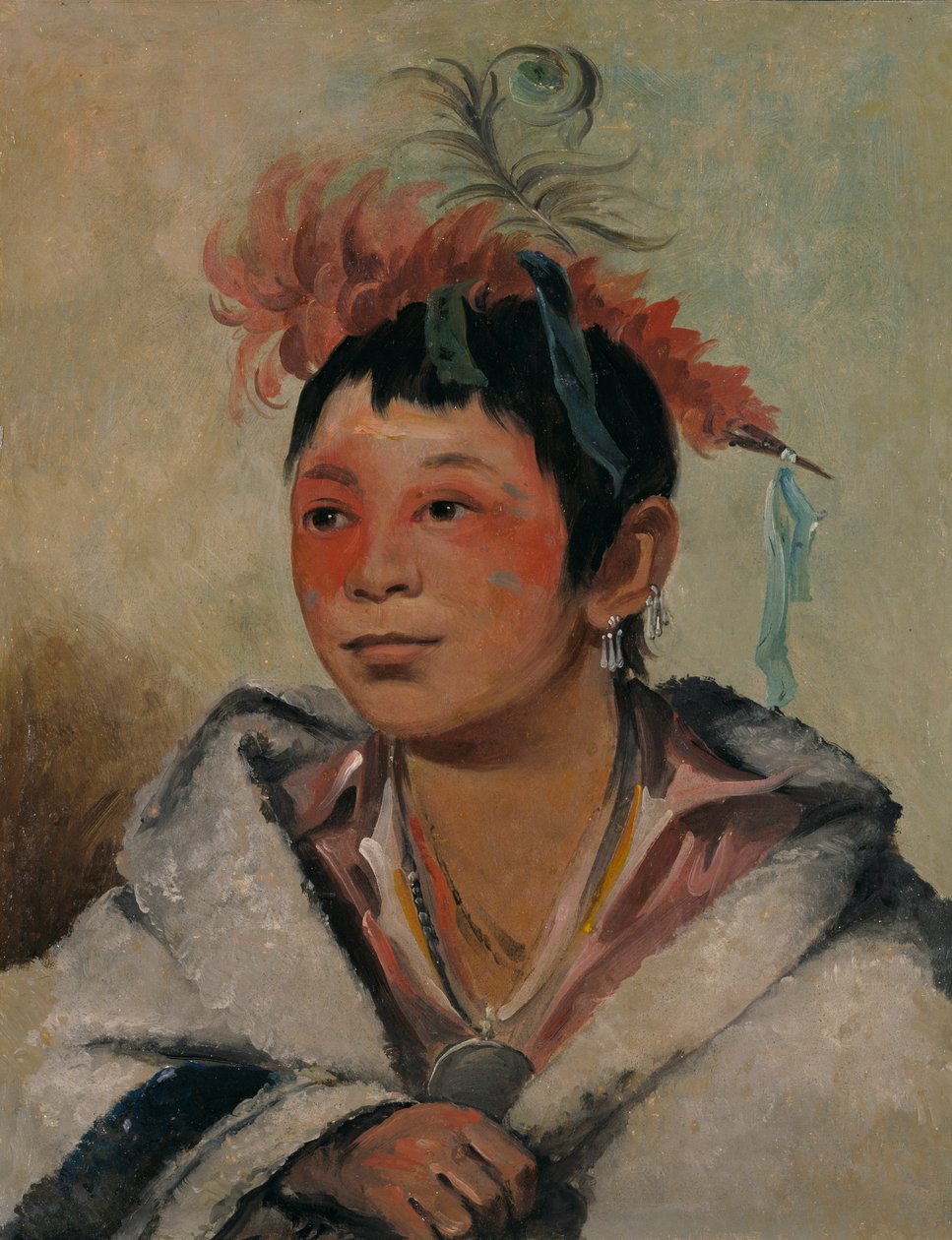 Aú-nah-kwet-to-hau-páy-o, Jeden sedící v oblacích, chlapec, 1831. od George Catlin